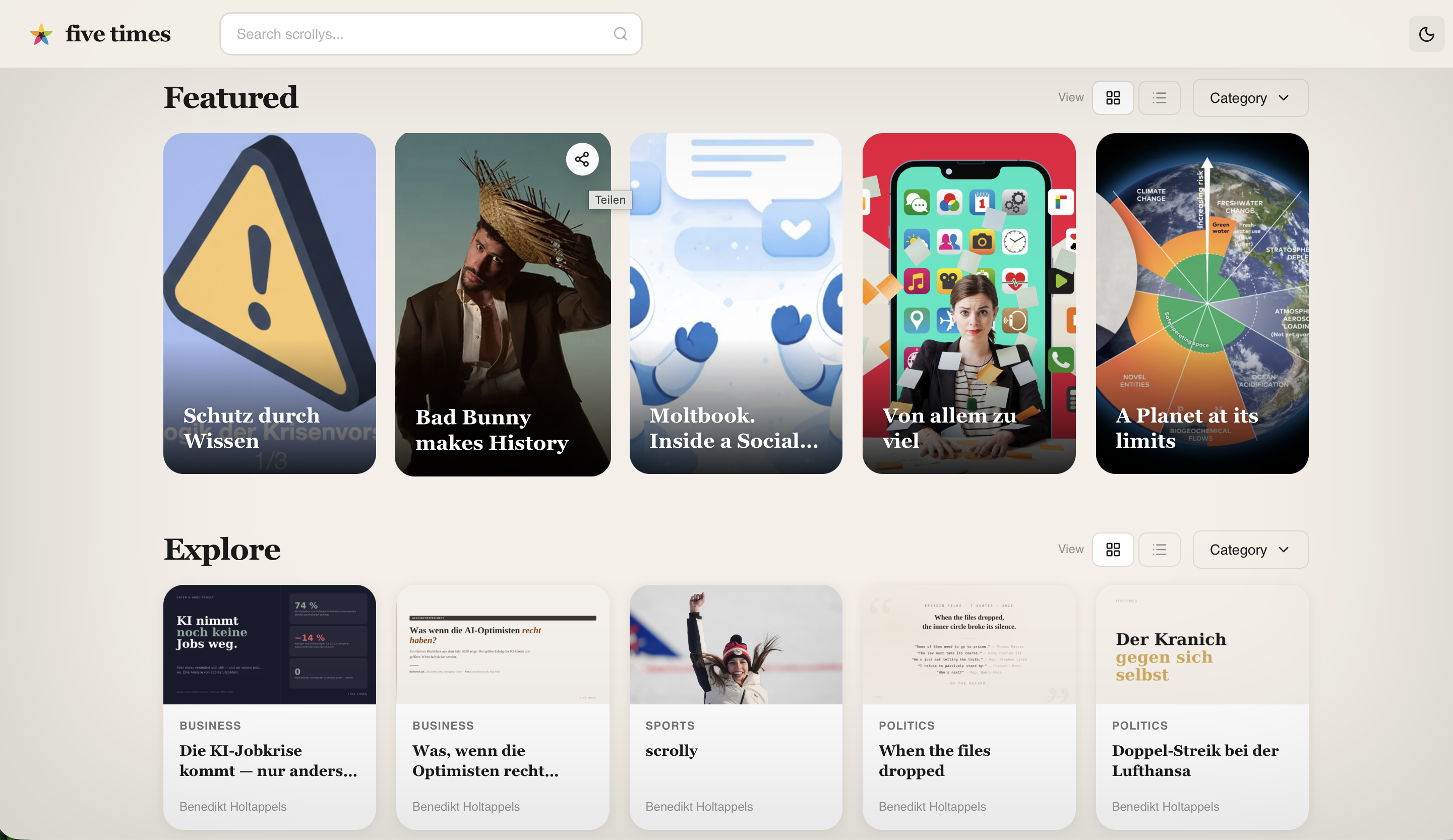 Scrolly Hub — five-times.com